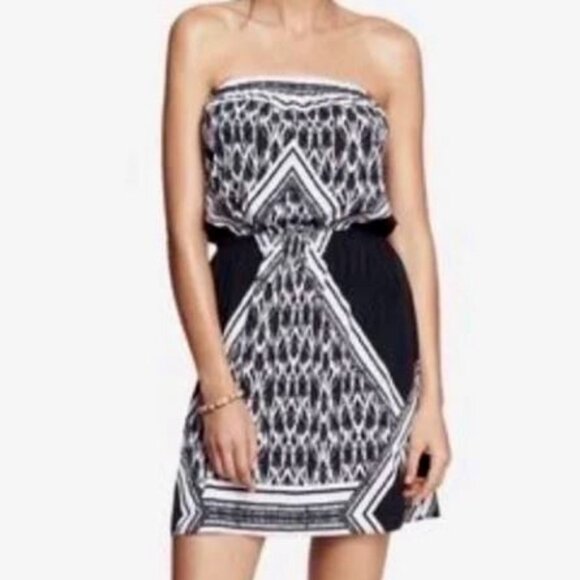 Express Black and White Strapless Dress (Small) - Picture 2 of 2